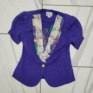 Vintage Cottage Core 80s / 90s Short Sleeve Blazer 10P
